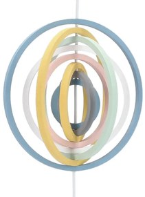 Gyerekszoba csillár kábelen HOOPS 1xE27/20W/230V, átmérő 27 cm, többszínű