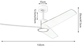 ZEVENTI - LED mennyezeti ventilátor ORVIETO LED/18W/230V Wi-Fi Tuya fehér + távirányító