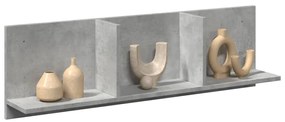betonszürke szerelt fa faliszekrény 100 x 16,5 x 30 cm