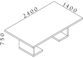 Lineart tárgyalóasztal 240 x 140 cm, világos bodza