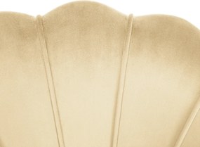 Art-deco stílusú fotel, bézs Velvet szövet/gold arany króm, NOBLEO