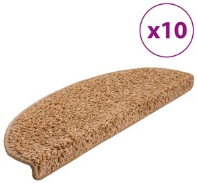 10 db bézs, félkör alakú lépcsőszőnyeg 65 x 21 x 4 cm, nagy