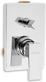 Novaservis Titania Cube rejtett kád-zuhanycsaptelep kapcsolóval, króm, 98850R, 0