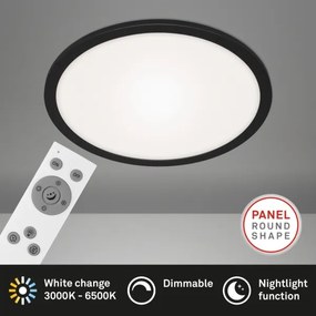 Briloner 7168-015 - LED Dimmelhető mennyezeti lámpa PIATTO LED/22W/230V fekete + távirányító