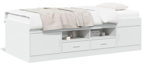 fehér kanapéágy fiókkal matrac nélkül 100x200 cm