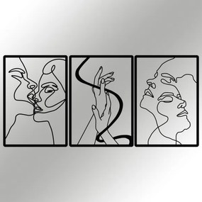 KÉSZLET 3x Fali dekoráció 109x50 cm szerelem fém