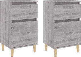 vidaXL 2 db szürke sonoma színű éjjeliszekrény 40 x 35 x 70 cm