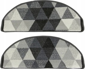 Gumírozott Szőnyeg Rátétek Szürke Háromszögek Fa Lépcsőkhöz 67x24+3cm