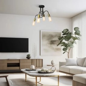 Felületre szerelhető csillár DOW 5xE14/60W/230V fekete/arany