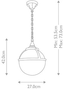 Elstead GLENBEIGH-CHAIN - Kültéri csillár láncon GLENBEIGH 1xE27/60W/230V IP44