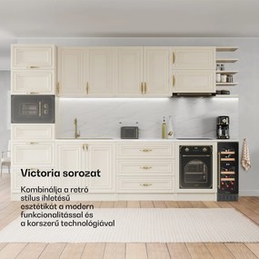 Klarstein Vinovilla Victoria 17 Built-In Duo Vilhelmine Edition, borhűtő, 17 palack, üvegajtó