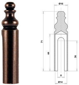 Otlav pánttakaró 3D 14 Bronz díszes