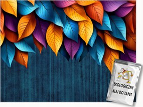 Fotótapéta Levelek Színes Beton Levelek Hálószoba Nappali Tapéta 200x140