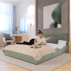 Franciaágy 160 cm Essie (ágyráccsal) (mentol). 1021283