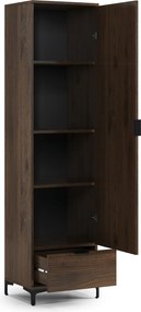 Mazzoni LANA SZ-50 szekrény Elegáns Dió - 1 AJTÓS FIÓKOS RUHÁSSZEKRÉNY