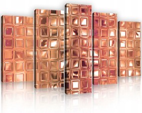 Vászonkép 100x60 Absztrakt geometrikus textúra 3D hatás metál réz minta