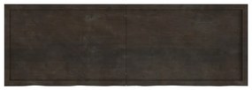 sötétbarna kezelt tömör tölgyfa fali polc 180 x 60 x (2-6) cm