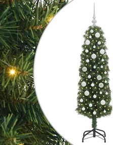 vidaXL Mű karácsonyfa 150 LED-del Zöld 150 cm PVC, acél és műanyag