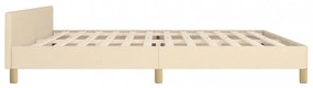 krémszínű szövet ágykeret matrac nélkül 200 x 200 cm