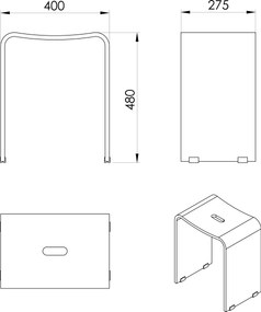 Ridder Ridder, TRENDY fürdőszobaszék 40x48x27,5cm, átlátszó, A211100