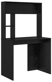 Asztal polcokkal tárolóval Musta tammi 91 x 50 x 149 cm Faanyag