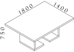 Lineart tárgyalóasztal 180 x 140 cm, világos bodza