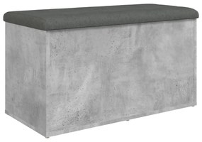 betonszürke szerelt fa tárolópad 82 x 42 x 45 cm