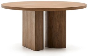 Kerek étkezőasztal diófa dekoros asztallappal ø 150 cm Nealy – Kave Home