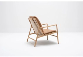 Barna-natúr színű bőr fotel Dedo – Gazzda