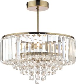 LAURA ASHLEY 3599070-Q VIENNA Kristály Mennyezeti Lámpa Antik Sárgaréz, Fehér G9 IP20