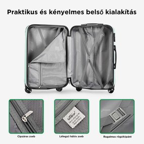 BONTOUR vertical 4 kerekes nagy borönd 76x50,5x29,5cm, púderzöld