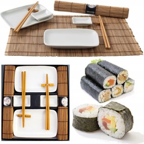 Barna kerámia sushi készlet 2 személy részére Ideális ajándék Proorient