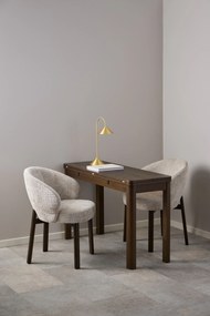 MAZZONI EXPORT DEBORA Bézs (Juto 4 szövet)/füstölt tölgyfa váz (dió árnyalat) - RETRO FA KAGYLÓSZÉK NAPPALIBA ÉTKEZŐBE IRODÁBA