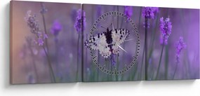 Kép - Pillangó a levendulán (órával) (90x30 cm)