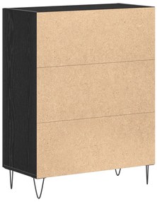 Oldalszekrény Fekete Tölgy 69,5x34x90 cm Mérnöki Fa
