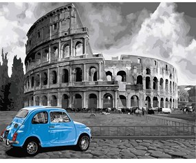 Festés számok szerint kép kerettel "Fiat 500" 40x50 cm