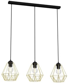 Csillár zsinóron BERGEN 3xE27/60W/230V fekete/arany