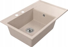 Gránit Mosogató Konyhai mosogató Felicia 79 L bézs 79 x 50 cm