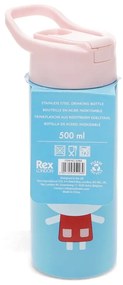 Világoskék rozsdamentes acél gyerek ivópalack 500 ml Lottie &amp; Friends – Rex London