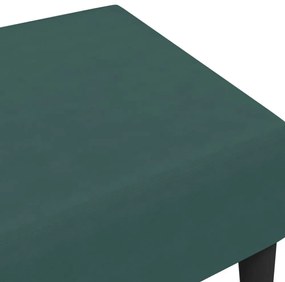 sötétzöld bársony lábzsámoly 77x55x31 cm
