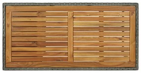 szürke polyrattan bárasztal tárolópolccal 120 x 60 x 110 cm