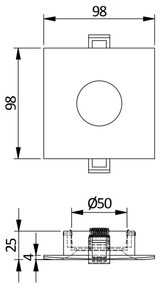 Lámpa Mennyezeti lámpatest AURORA, IP20, négyzet, aluminium, fehér