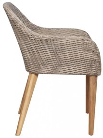 2 db barna polyrattan kültéri szék párnával