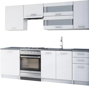 konyhabútor 2,4 m, fehér, FABIANA