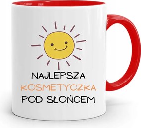 Piros Bögre Kozmetikusnak A Legjobb Ajándék fényképes nyomtatással