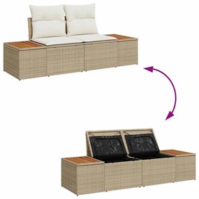 Kerti Kanapé Szett 5 pcs bézs és krémszínű 264 x 154 x 85 cm