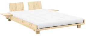 Natúr színű borovi fenyő franciaágy ágyráccsal 160x200 cm Social Bed – Karup Design