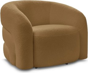 Mustársárga forgó buklé fotel Elina – Bobochic Paris