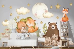 Falmatrica gyerekeknek erdei állatok és éjszakai égbolt 80 x 160 cm