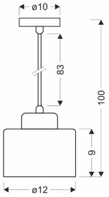 Csillár zsinóron OLENA 1xE27/60W/230V fekete